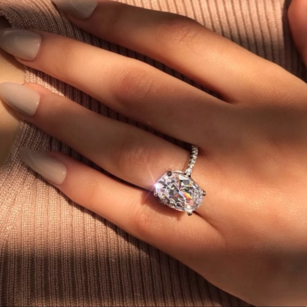 Silver engagement ring
